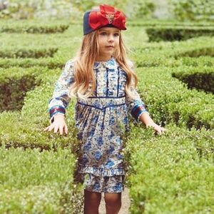 Gucci Girls’ Floral Silk Dress – Size 8 Years